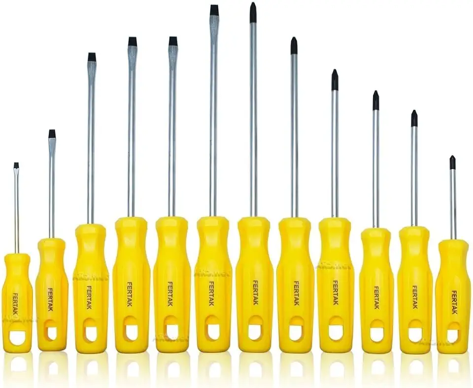 Kit Jogo Chave De Fenda E Phillips 12 Peças De Aço Profissional