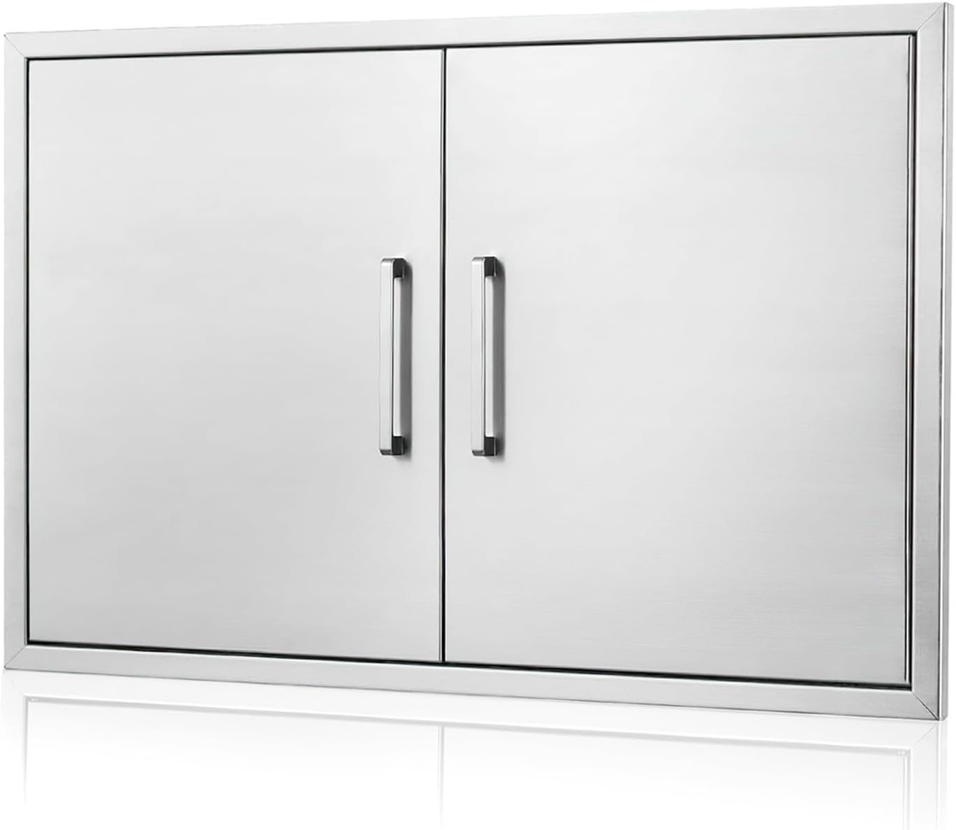 Outdoor Kitchen Door, 30" W21 H Outdoor Kitchen Access Door, Stainless Steel BBQ Double Door, Available for Outdoor Kitchen Island or Outdoor Kitchen.