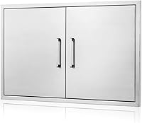 Vista 12 de Puerta de cocina al aire libre, 36" W21 H, puerta doble de barbacoa de acero inoxidable, isla o acceso a la cocina al aire libre