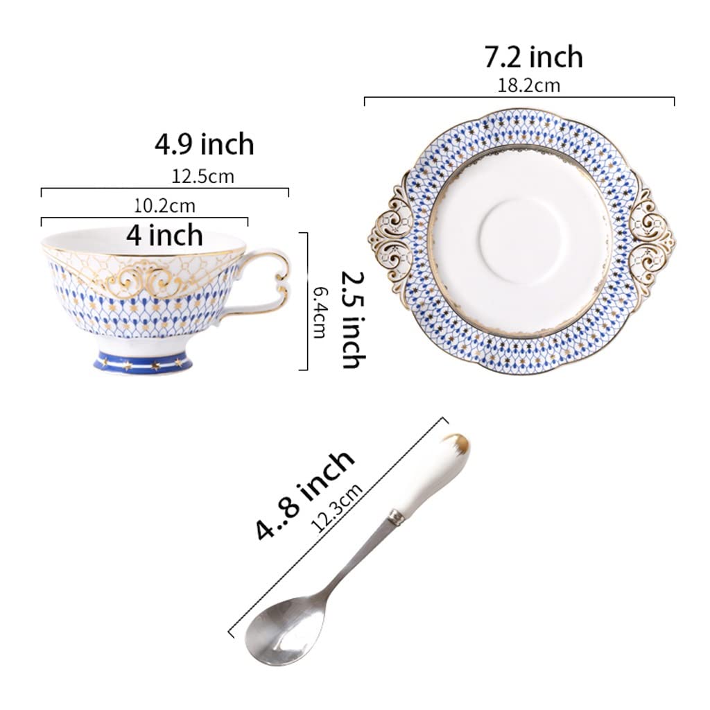 Tazzine Caffè Tazzine Caffe Tazze Caffe Tazza da tè Tazza da caffè con set di piattini per cucchiai, tazze da caffè in ceramica Set di piattini da caffè, latte, tazze da tè, regalo per le donne Tazzin
