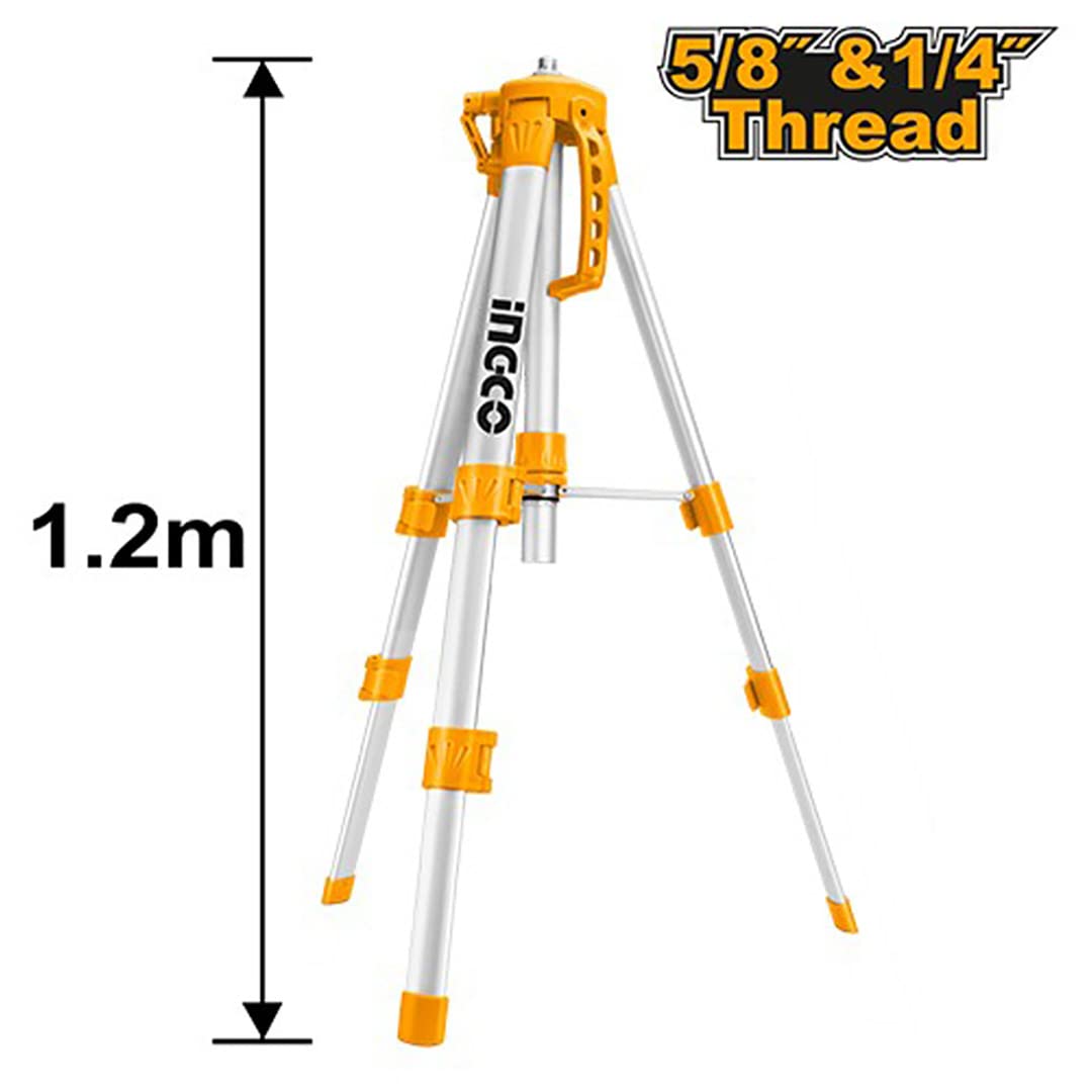 Ingco Hllt01152 Treppiede Per Livella Laser E Utensili Con Attacco 5/8" E 1/4" Treppiedi Supporto Cavalletto Tripod Con Manovella