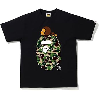 24ss Trendy Casual Top Bap Long Term Couple Fashion Pure Cotton Double Yarn Men and Women Casual Sports Short Sleeve T-Shirt