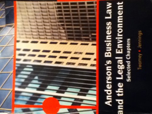 Anderson's Business Law and the Legal Environme... 1133234410 Book Cover