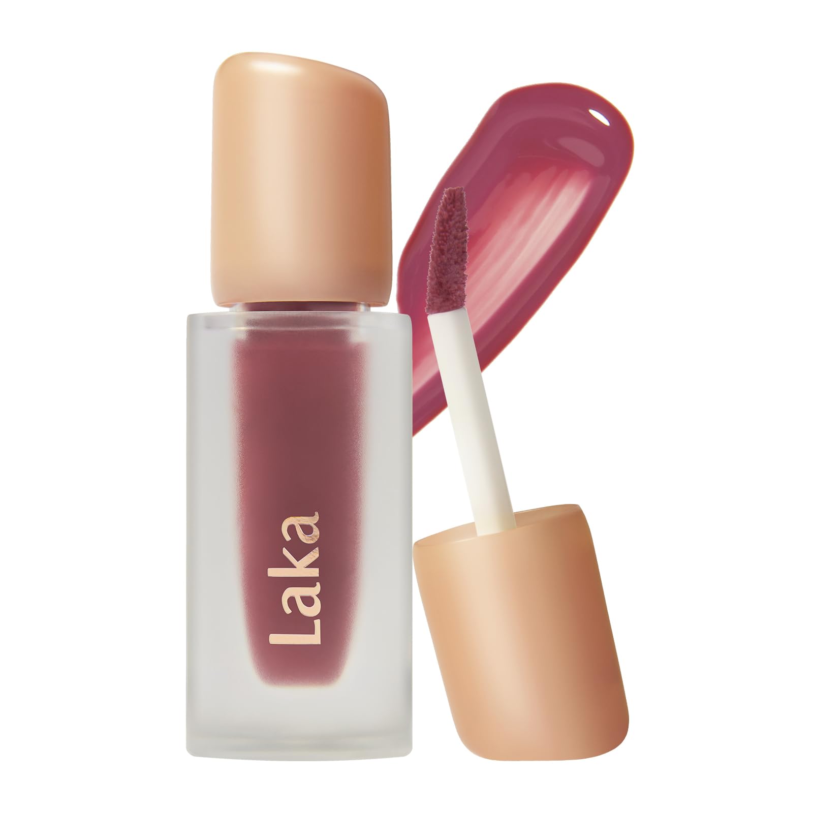 Laka Fruity Glam Tint, 4.5g/0.15 oz., Glowing Lip Stain with Wide Color Spectrum, Hydrating & Lightweight Texture, Long-Lasting Bold Stain, Non-Sticky, Vegan, K-Beauty (#102 Dewy)