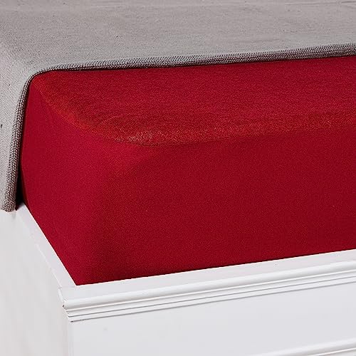 Amazon Brand - Solimo Mattress Protector, Durable, Elastic Fit, Washable (King; 72 x 72 x 10; Polyester; Maroon) 4 51O4CW+dJhL