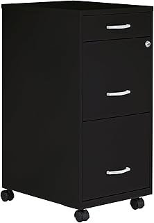 Lorell LYS SOHO Box/File/File 3-Drawer Mobile File Cabinet, Black