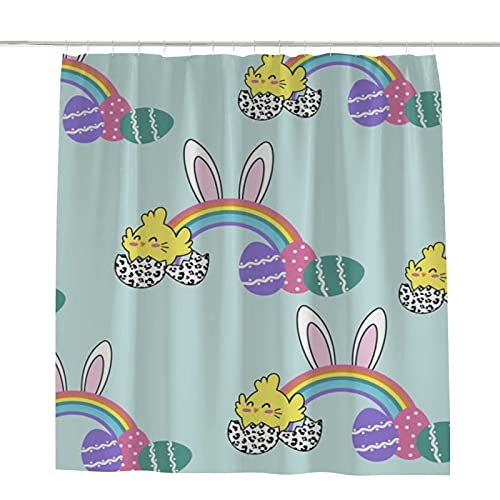 Rideau de douche polyester imprimé œufs de Pâques lavable 168 x 183 cm