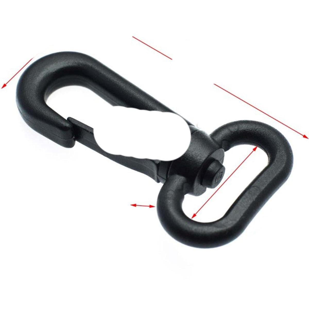 Ganchos a presión de plástico Hebillas de mochila giratorias giratorias Correas 20 mm 25 mm 31 mm 38 mm-500 piezas, Tamaño de las correas 20 mm