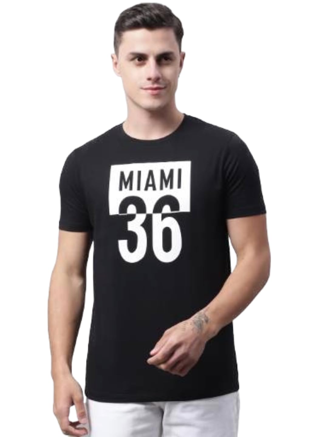 door74 Mens Miami Printed Black Color Regular FIT Tshirt-picture-17