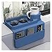Silicone Couch Cup Holder Tray with Side Pockets Couch Armrest Table Waterproof Couch Arm Caddy(Dark Blue)