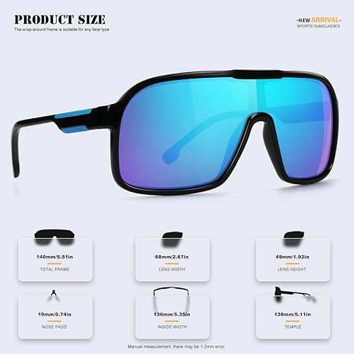 Miniatura 4 de AWGSEE Gafas de sol deportivas polarizadas para hombres y mujeres, para béisbol, correr, pesca, ciclismo, protección UV