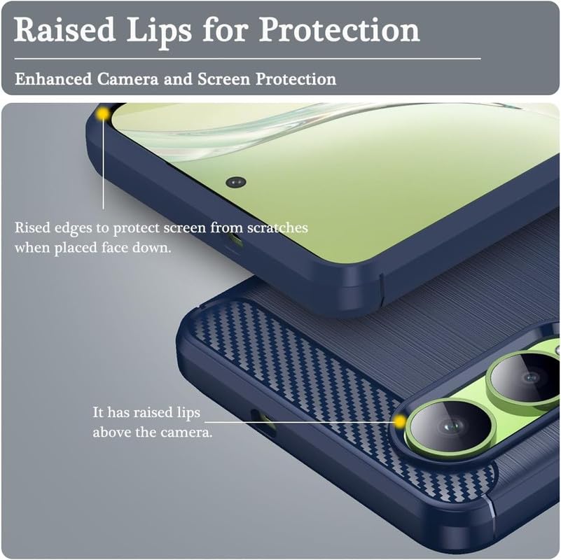 Image of NPRC Hybrid Ultra Slim Protective Case TPU Non-Slip Carbon Fiber Texture Shockproof Case Cover for Oneplus nord CE 4 LITE - Blue