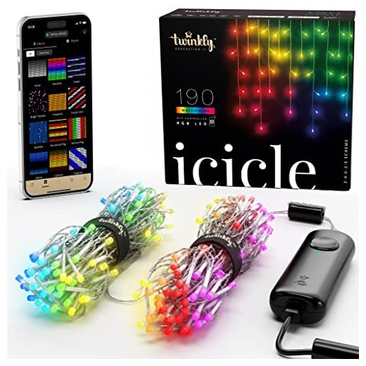 TWINKLY 2019 Guirlande Rideau Lumineux Connecté 5m - 190 LED - Génération II - Contrôlable par Application Smartphone - Effets Visuels Inédits - Créez et Téléchargez vos Jeux de Lumières