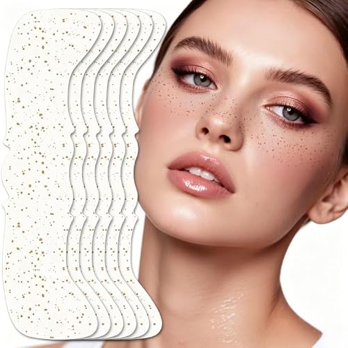 Wendy 10PCS Brown Freckles Face Tattoo, Makeup Patches - Face Makeup Speckles, Waterproof Face Speckles Patches, Cute Makeup Accessories for Women(Brown)