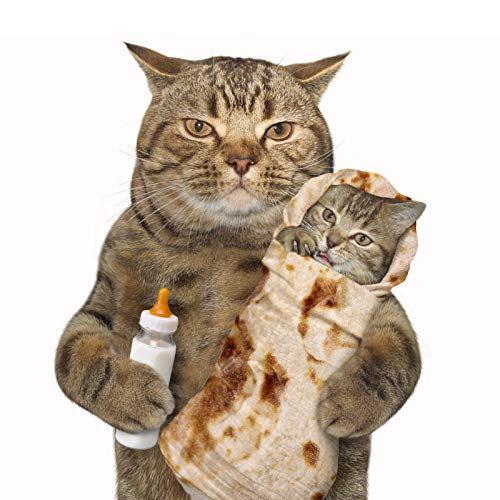Admitrack Tortilla Wrap Blanket,Burritos Round Wrap Blanket,Tortilla Throw Blanket,Funny Realistic Food Round Blanket,Novelty Burritos Throw Blanket For Adults&Kids #TOP3