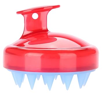 Shampoo Massager, Massager Brush Comb Scalp Scrubber Silicone and ABS Shampoo Brush, Portable for Shower Bathing Massager Bathing your Dogs or Cats(red)