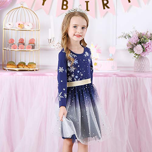 VIKITA Girls Dresses for Winter Long Sleeve Toddler Girls Clothes Party Tulle Dresses for Girls 3-12 Years4