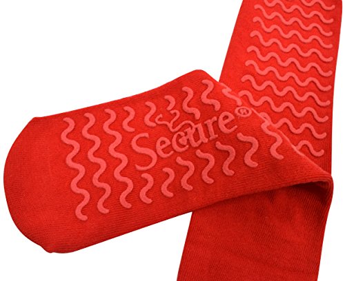 Image of Secure Safety Solutions Ultra Soft Non-Slip Grip Slipper Socks - Fall Injury Prevention Hospital Sock All Around Tread Pattern