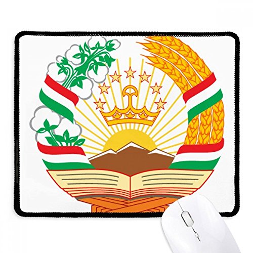 DIYthinker Emblème national Tadjikistan Asie non-Slip Tapis De Souris Bureau Jeu Noir Titched Edges cadeau