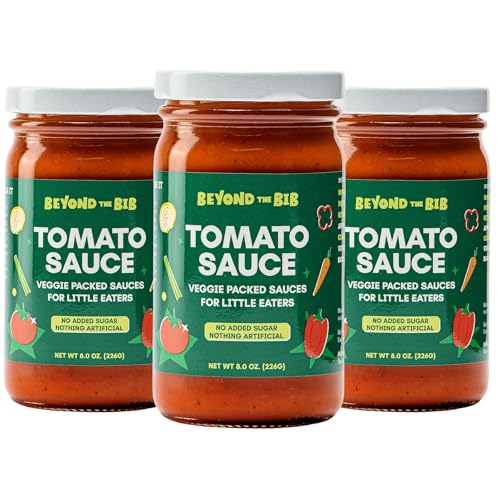 Beyond the Bib All Natural Toddler Sauces for Picky Eaters - Hidden Vegetables, No Added Sugar, Quick & Healthy Mealtime Solution - For 24+ Months (Tomato, BBQ, Sweet Mustard)