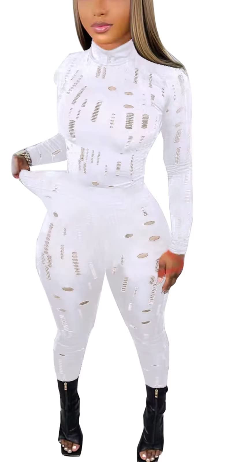 Damskie seksowne dwuczęściowe spodnie bodycon stroje wycięty top z wysokim stanem legginsy klubowe dresy