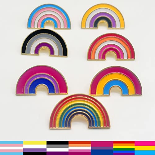 Image of 2 /12 /100Pcs Enamel Asexual Pride Rainbow Lapel Pins Bulk-Supports LGBT Progress Gay Brooch Badge for Men Women Clothes Bags Hats