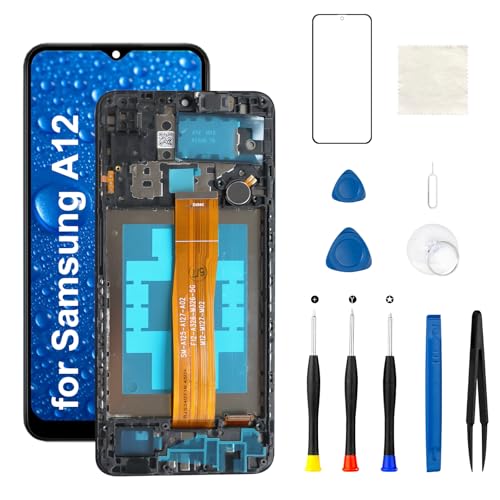 Écran cassé Galaxy A12 réparé grâce au bloc LCD avec châssis complet
