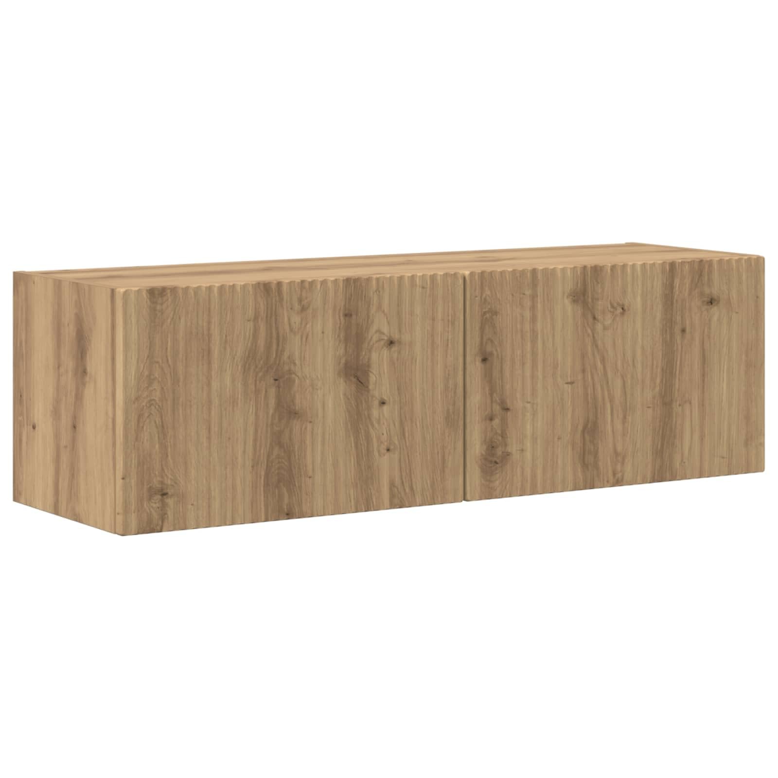 TV-Schrankset Wandmontiert 5-teilig, Hochglanz Weiß Holzwerkstoff, Modernes Media Center für Wohnzimmer, Schlafzimmer, 98x31x29.5cm, mit Stauraum