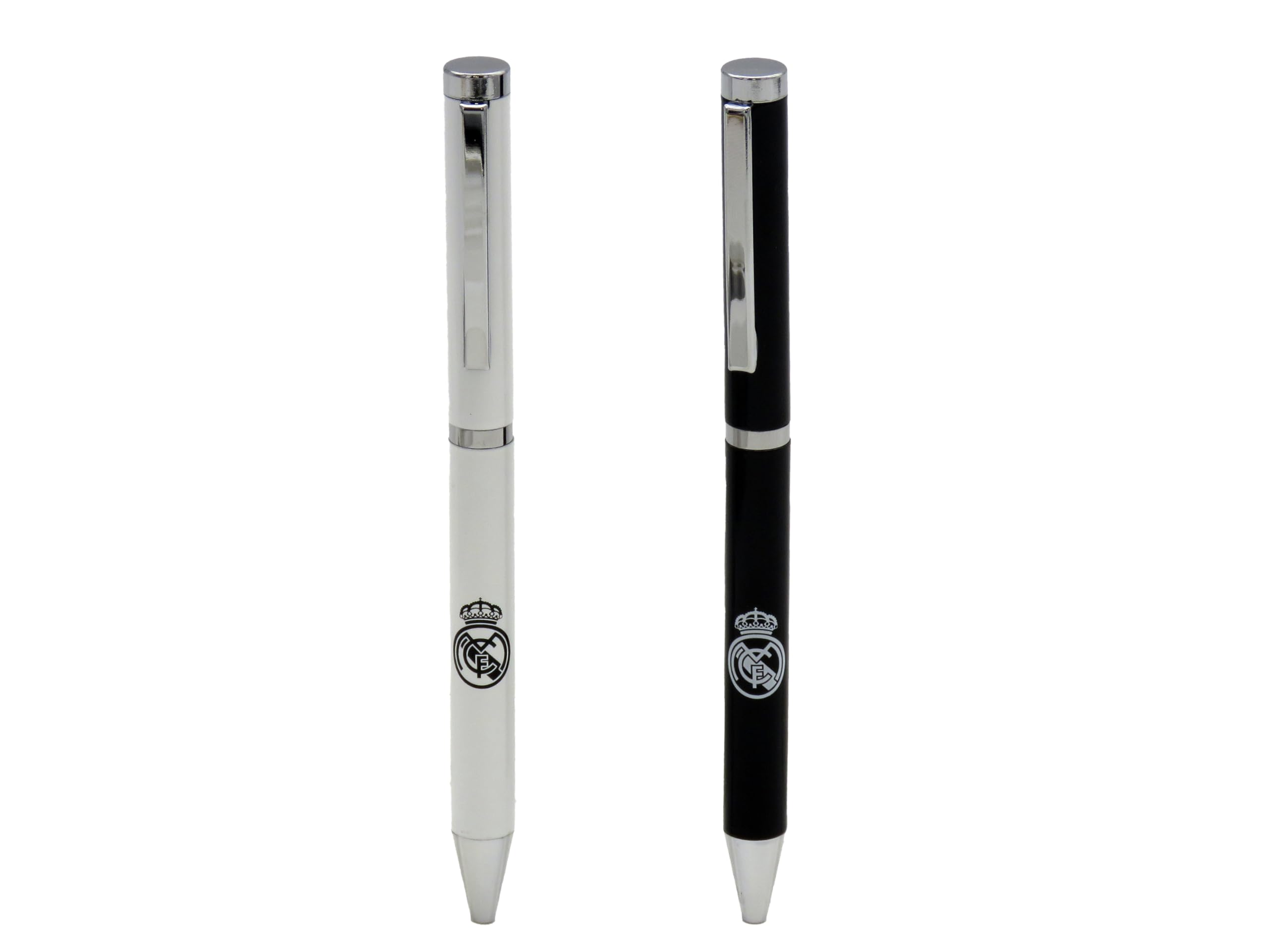 CyP Brands- Real Madrid, Set con Dos Bolígrafos, Estuche, Escritura, Caja Regalo, Color Blanco, Producto Oficial