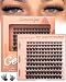 Geeneiya Fluffy Lash Clusters 8-16mm, Natural 3D Fluffy Effect Eyelash Clusters, C Curl DIY Cluster Eyelash Extensions for Salon-Like Lashes at Home