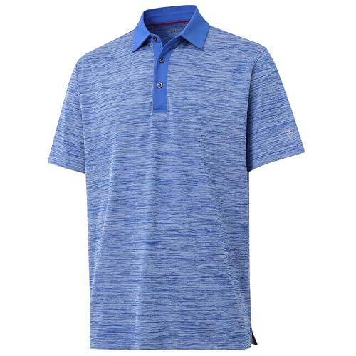 M MAELREG Polo para hombre de manga corta, rendimiento casual, absorbe humedad, mezcla Heather Pique miniatura 1
