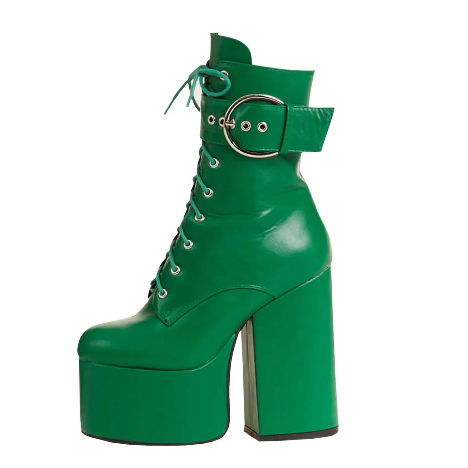 Lamoda - Women's - Platform Ankle Boot - Size 5 - Green