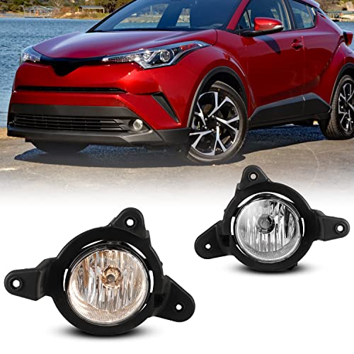 CPW Fog Lights Assembly Compatible with 2017 2018 2019 Toyota C-HR, Fog Lamps Replacement Fog Lights + Switch + Wiring Kit
