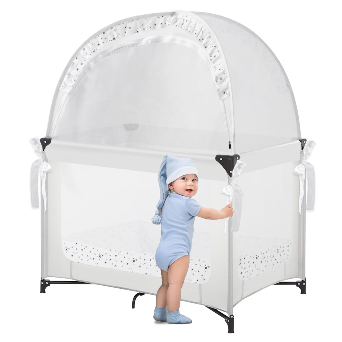 Crib Safety Tent For Playpens Mini Cribs , 53 OFF