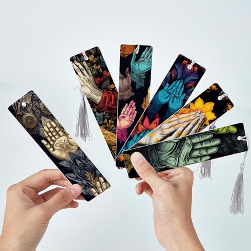 Marque-pages mains priantes lot de 6, cadeau idéal pour les lecteurs - 3
