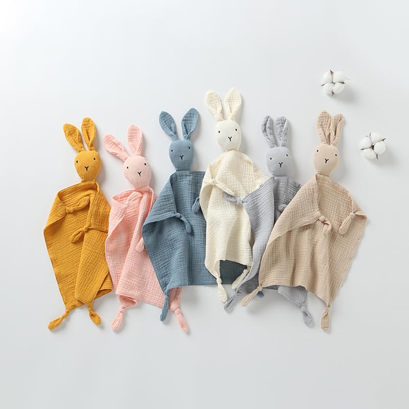 Schmusetuch Aus Musselin-Baumwolle Mit Häschen-Puppe – Kuschelweich Für Babys & Tolle Geschenkidee
