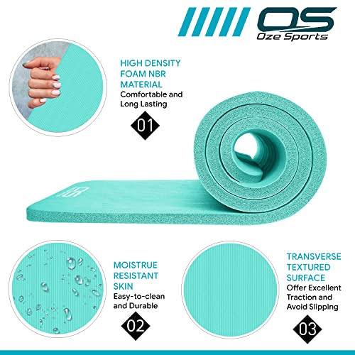 Yoga Mat Exercise NBR Fitness foam mat Extra Thick Non-Slip Large Padded High Density ideal for HiiT Pilates gymnastics mats Fitness & Workout with Free Carry Strap - Image 3
