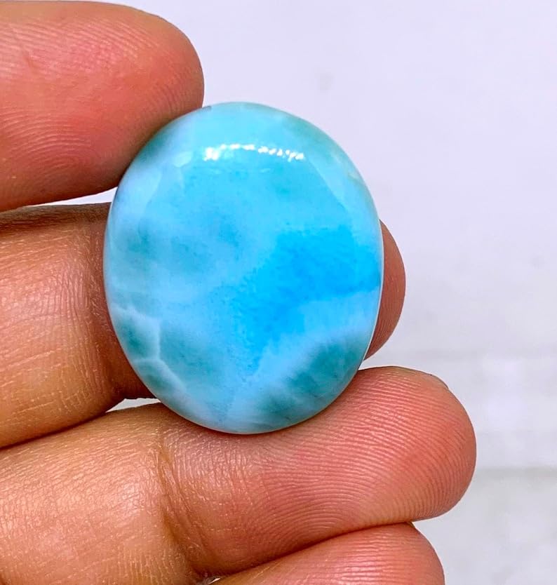 Larimar cabochon ovale 26x22mm pour création de bijoux DIY - 2