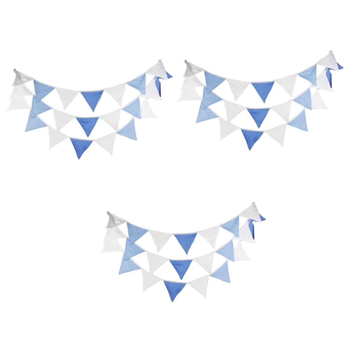 Toyvian 3 Piezas De Cuerda De Algodón Azul Y De Burra Guirnalda De Boda Banner Guirnalda De Cumpleaños Triángulo Al Aire Decoración Del Bebé