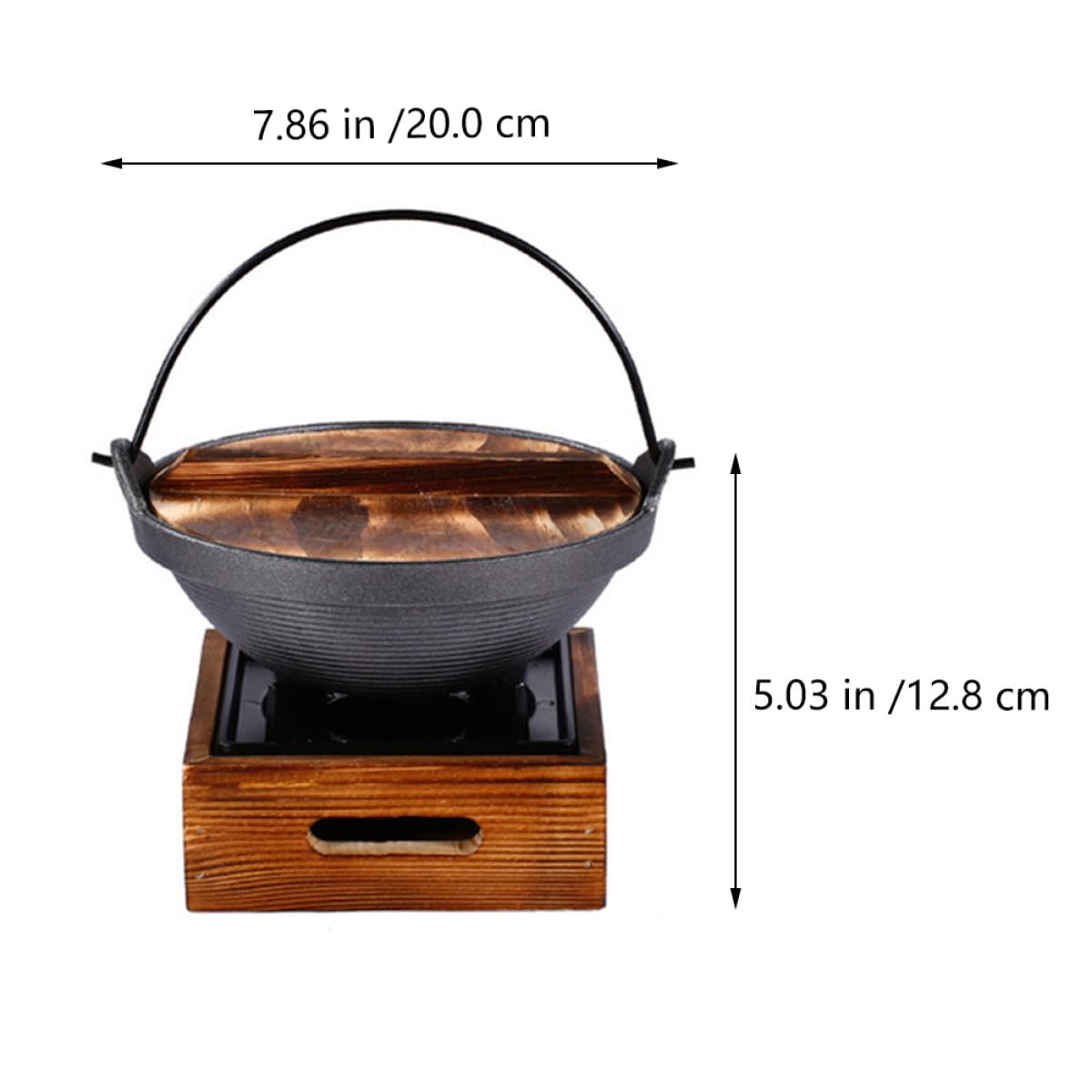 Cabilock Olla de Hierro Fundido Adecuado para Estofados y Uso en Inducción Resistente al Óxido y Fácil de Limpiar para Cocina Japonesa