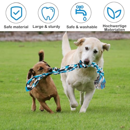 BDBFPAN Hundespielzeug Seil, Hundespielzeug Unzerstörbar Große Hunde für Aggressive Kauer, Set mit 2 unzerstörbare Kauspielzeug Robustes gedrehtes Seilspielzeug für Mittelgroße und Große Hunde