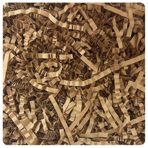 AKH® Papier déchiqueté d'herbe de Pâques | Remplissage de panier coloré et décoration | Herbe pastel pour la chasse aux œufs, cadeau et décoration de fête | Respectueux de l'environnement (marron)