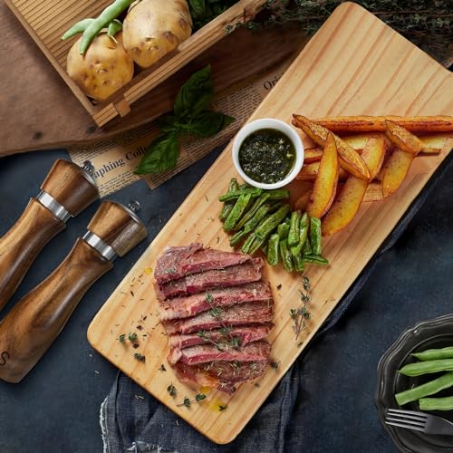 Tanandlin SP0001 Wooden Salt And Pepper Grinder Set:Pepper Grinder Manual,Adjustable Coarseness,Crafted Of Solid Acacia Wood With Ceramic/Stainless Steel Core|Along With Salt&Pepper Mill Tray,Spoon,8In,2Pack thumb #2