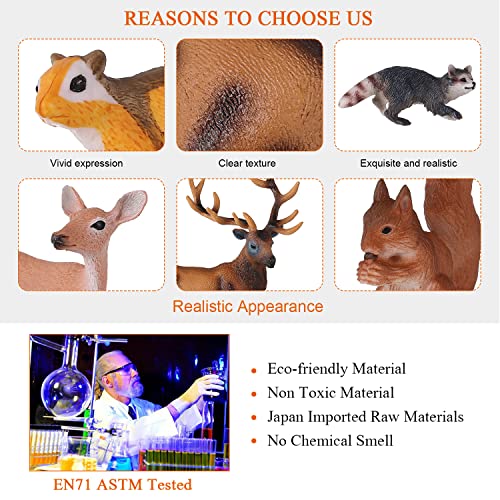 JOKFEICE Woodland Animals Figurines 10pcs Plastic Animal Figures Action Model Science Project, Learning Educational Toys, Birthday Gift, Cake Topper, for Kids - Image 4