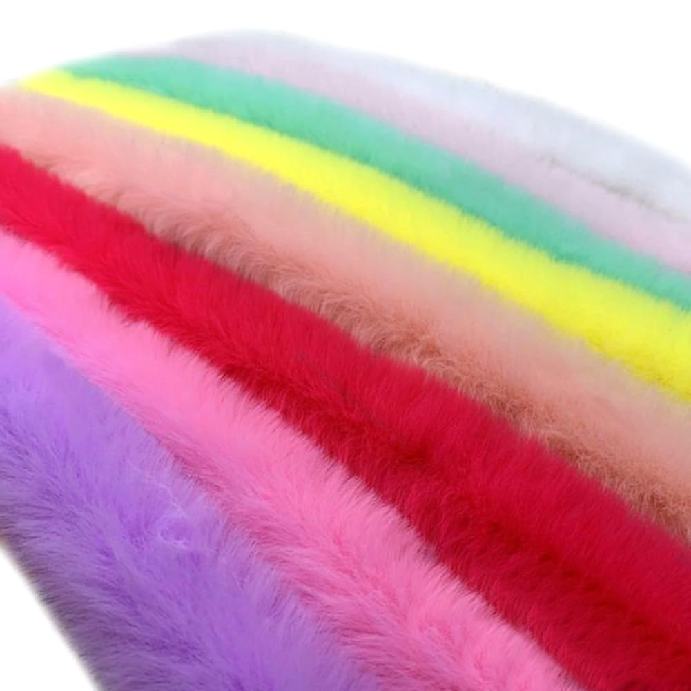 Tong Gu 5Yards Faux Rabbit Fur Trimming Ribbon Clothing Edge Strip Sewing DIY Craft Decor (Grey,Width 2 in/5 cm)