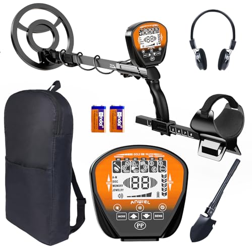 Metal Detector for Adults Professional, Higher Accuracy Gold and Silver Detector, Metal Detector Waterproof Pinpoint, Bigger LCD, 5 Mode, 10" IP68 Coil, New Advanced DSP Chip, Orange