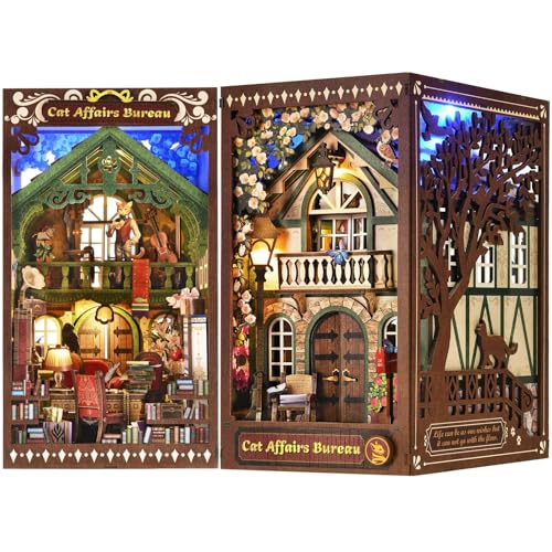 DIY Book Nook Kit, Book Nook Kits for Adults, 3D Wooden Puzzle Do...