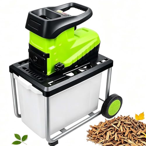 EXSHUING Biotrituradora Eléctrica De 2800 W Con Bolsa De Recogida De 60 L, Corte Máximo De 4,5 Cm (1,77'), Cuchillas Reversibles De Doble Filo, Reducción 25:1; Ideal Para Limpieza De Residuos
