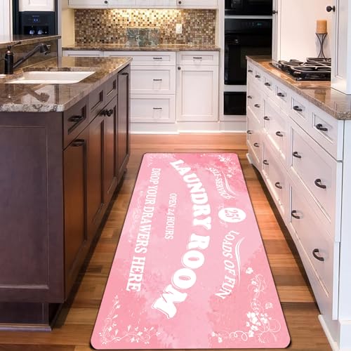 Zoke Laundry Room Rug Runner Stylish Non-Slip Laundry Room Mat 20"x59", Versatile, Waterproof Runner for Laundry, Kitchen, and Bathroom, Mudroom Decor and Farmhouse Charm