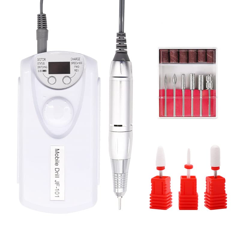 Portable Rechargeable Electric Nail Art Tips Polish Manicure Drill File Machine Tools